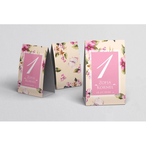 Numerki na stół Kwiatowe Pole Motyw 5