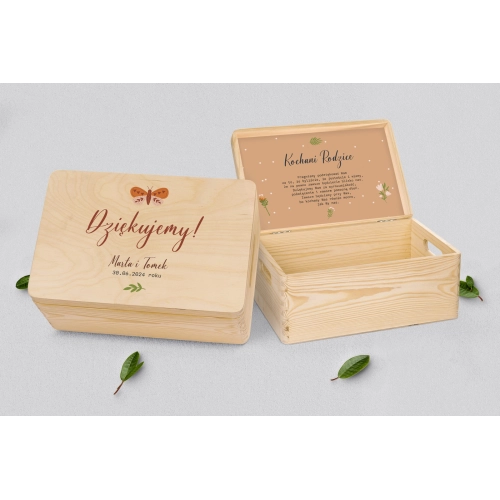 Skrzyneczka dla Rodziców - naturalna Butterflies - Motyw 2