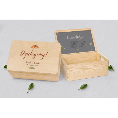 Skrzyneczka dla Rodziców - naturalna Butterflies - Motyw 3