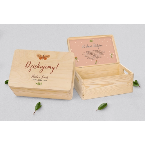 Skrzyneczka dla Rodziców - naturalna Butterflies - Motyw 4