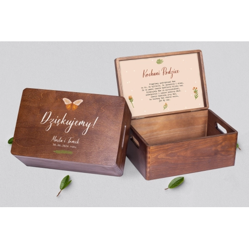 Skrzyneczka dla Rodziców - brązowa Butterflies - Motyw 1