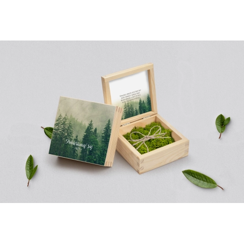 Pudełko na obrączki naturalne - Forest - Motyw 1