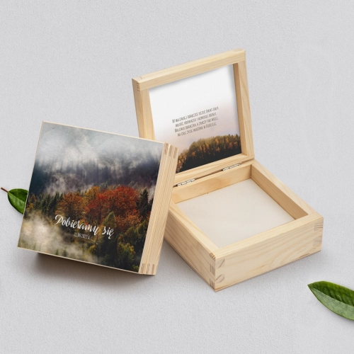 Pudełko na obrączki naturalne - Forest - Motyw 3