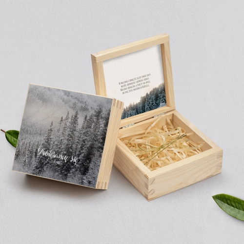 Pudełko na obrączki naturalne - Forest - Motyw 4