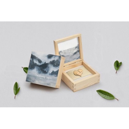 Pudełko na obrączki naturalne - Forest - Motyw 5