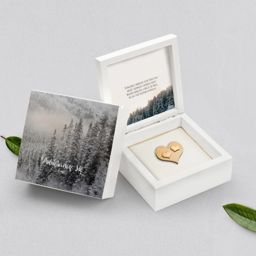 Pudełko na obrączki białe - Forest - Motyw 4