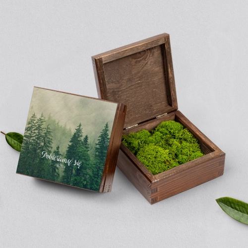 Pudełko na obrączki brązowe - Forest - Motyw 1