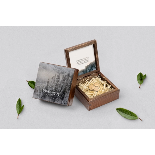 Pudełko na obrączki brązowe - Forest- Motyw 4