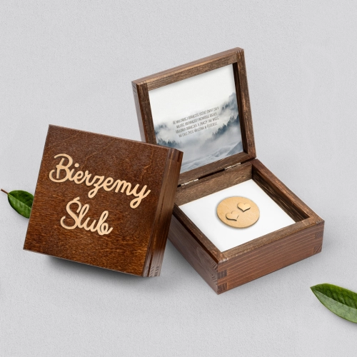 Pudełko na obrączki brązowe - Forest - Motyw 5