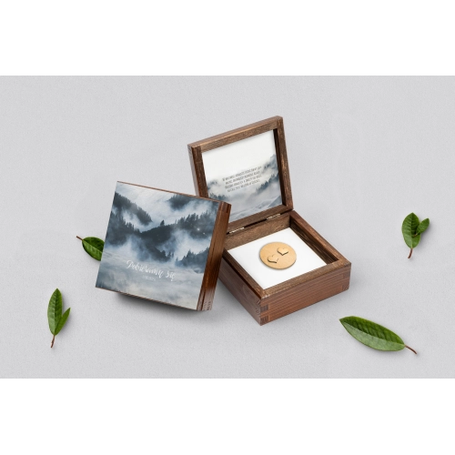 Pudełko na obrączki brązowe - Forest - Motyw 5