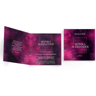 Zaproszenia ślubne Colors of the Sky - Składane Kwadrat Motyw 2