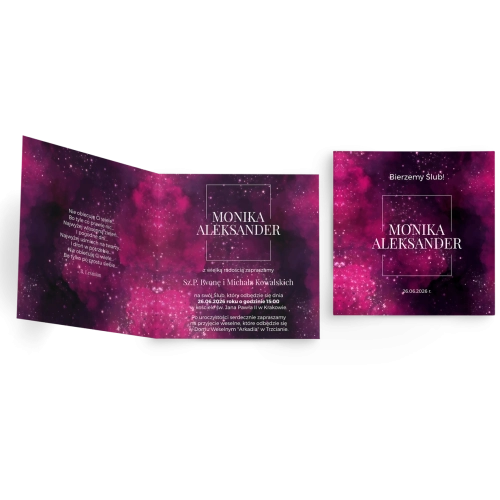 Zaproszenia ślubne Colors of the Sky - Składane Kwadrat Motyw 2