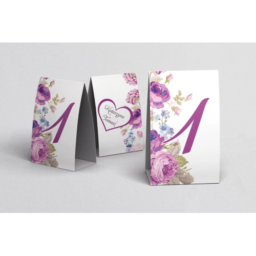 Numerki na stół Serca Kwiat Motyw 2