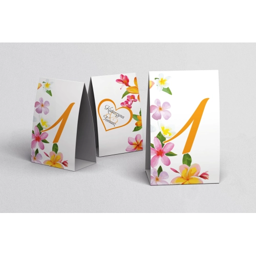 Numerki na stół Serca Kwiat Motyw 7