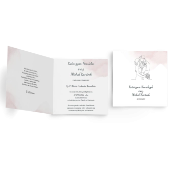 Zaproszenia ślubne True Love - Składane Kwadrat Motyw 2