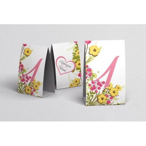 Numerki na stół Serca Kwiat Motyw 8