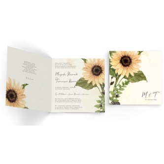 Zaproszenia ślubne Natalie - Składane Kwadrat Motyw 2