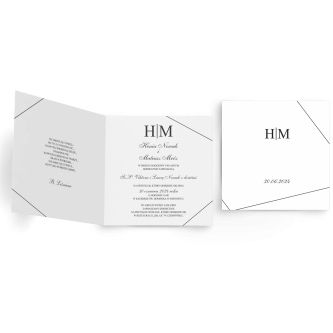 Zaproszenia ślubne Elegance - Składane Kwadrat Motyw 1