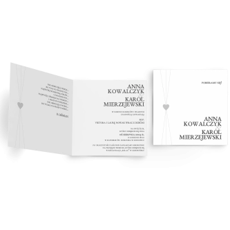 Zaproszenia ślubne Elegance - Składane Kwadrat Motyw 2