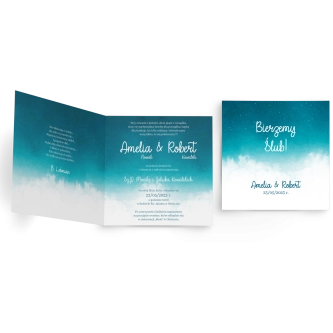 Zaproszenia ślubne Cloud - Składane Kwadrat Motyw 1