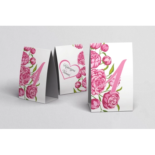 Numerki na stół Serca Kwiat Motyw 18