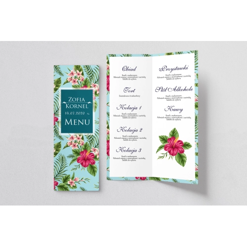 Menu Weselne Kwiatowe Pole Motyw 3