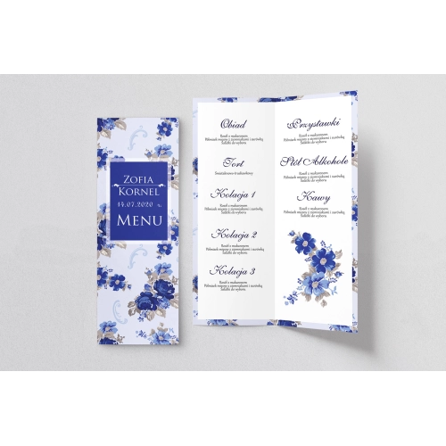 Menu Weselne Kwiatowe Pole Motyw 4