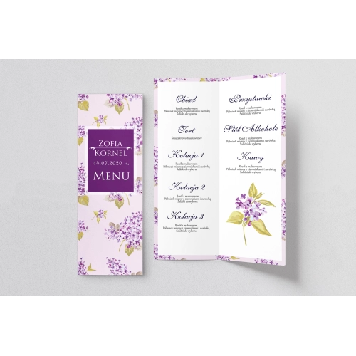Menu Weselne Kwiatowe Pole Motyw 6