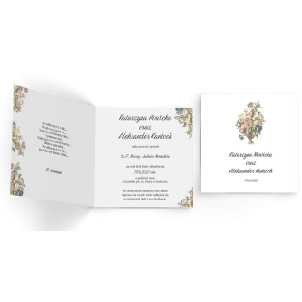 Zaproszenia ślubne Rustic Summer - Składane Kwadrat Motyw 1