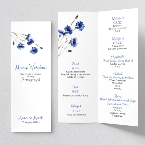 Menu Weselne Sweet Love - Motyw 1