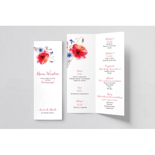 Menu Weselne Sweet Love - Motyw 2