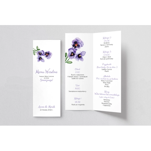 Menu Weselne Sweet Love - Motyw 3