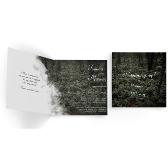 Zaproszenia ślubne Las - Składane Kwadrat Motyw 3