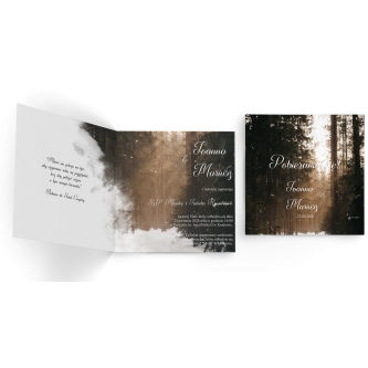 Zaproszenia ślubne Las - Składane Kwadrat Motyw 4