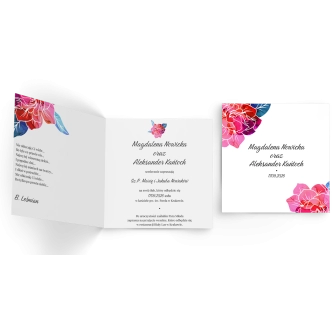 Zaproszenia ślubne Nature's Kiss - Składane Kwadrat Motyw 1