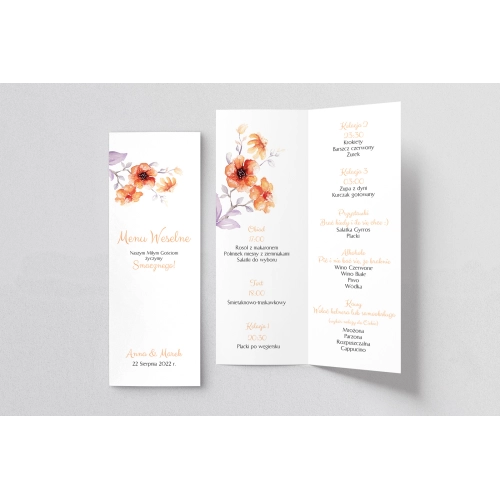 Menu Weselne Sweet Love - Motyw 6