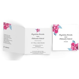 Zaproszenia ślubne Nature's Kiss - Składane Kwadrat Motyw 3