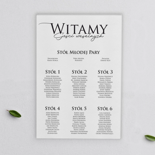 Plan stołów weselnych na płótnie Minimalistyczny Motyw 2