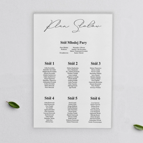 Plan stołów weselnych na płótnie Minimalistyczny Motyw 3