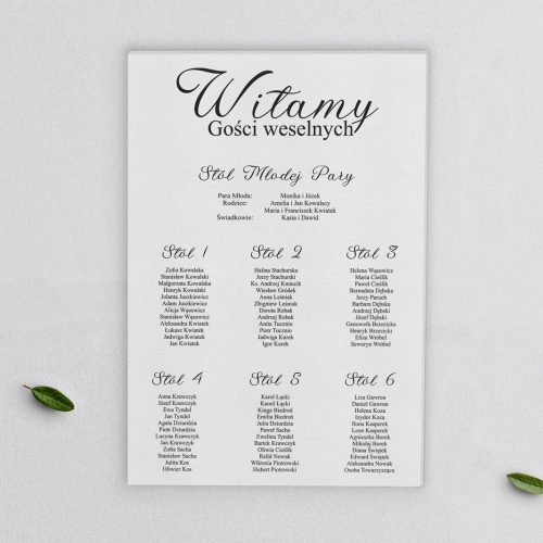 Plan stołów weselnych na płótnie Minimalistyczny Motyw 6