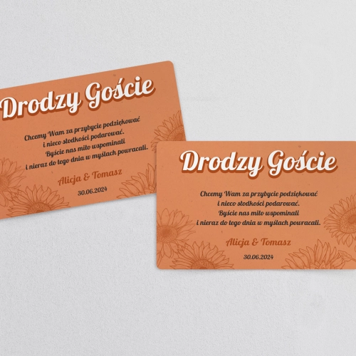 Naklejki na ciasto weselne Sunflowers Motyw 2