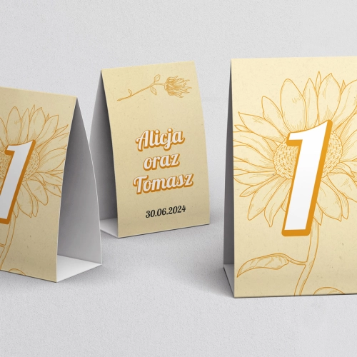 Numerki na stół Sunflowers Motyw 1