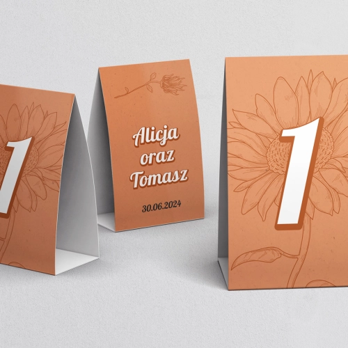 Numerki na stół Sunflowers Motyw 2