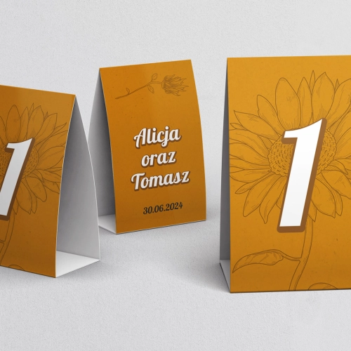 Numerki na stół Sunflowers Motyw 3