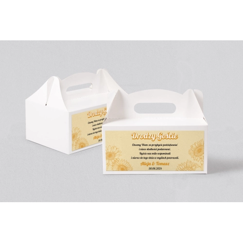 Pudełko na ciasto weselne Sunflowers - Motyw 1