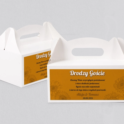 Pudełko na ciasto weselne Sunflowers - Motyw 3