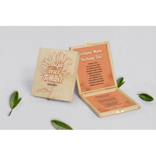 Zaproszenie dla Rodziców - naturalne Sunflowers Motyw 2