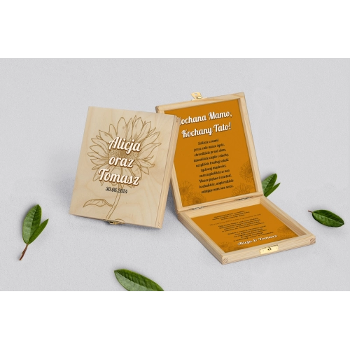 Zaproszenie dla Rodziców - naturalne Sunflowers Motyw 3