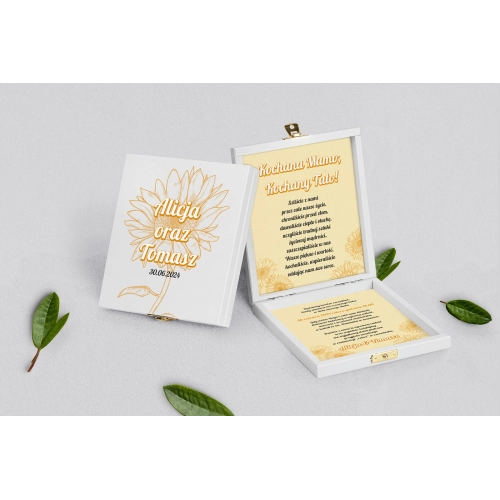 Zaproszenie dla Rodziców - białe Sunflowers Motyw 1