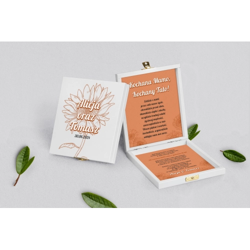 Zaproszenie dla Rodziców - białe Sunflowers Motyw 2